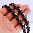 thumbnail image 1 of QQTDFG 7-40'' 4/5/8mm Mens Jewelry Multi-Color Stainless Steel Byzantine Chain Necklace-Silver Black-8mm-16 inch, 1 of 6