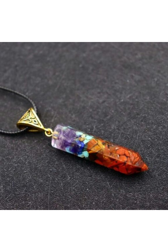 7 Chakra Orgonite Reiki Pendulum Pendant Necklace-Style 6