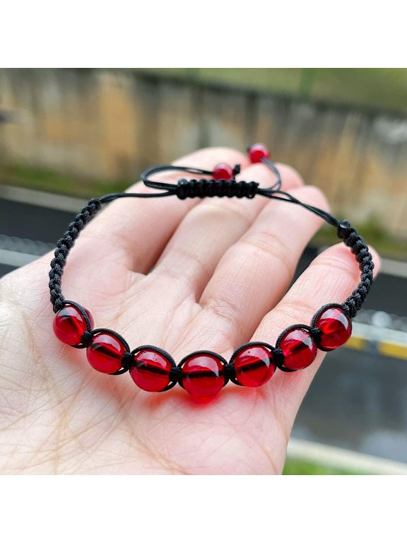 7 Chakra Tree Of Life Charm Bracelet Natural Red Crystal Gem Reiki Healing-default