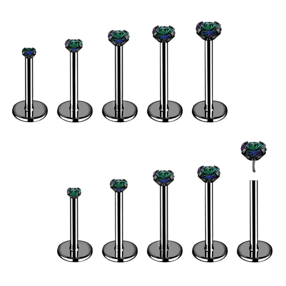 QQTDFG 8-10 Pcs Stainless Steel Labret Lip Rings Claw CZ Threadless Ear Helix Piercing-Claw (Balck-0.8mm-10PCS)