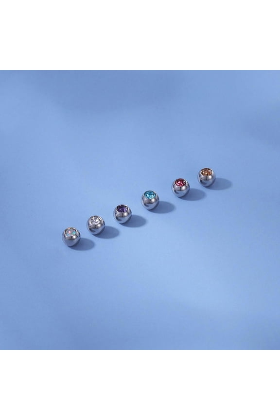 8/12Pcs Surgical Steel Crystal Replacement Ball Ear Piercing Jewelry Accessories-16g 3mm-12pcs