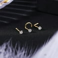 thumbnail image 1 of QQTDFG 8Pcs/Lot 925 Sterling Silver Nose Studs CZ I/L/S-Shape Nostril Piercing Jewelry-Gold-L Shape 20G, 1 of 9