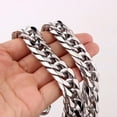 thumbnail image 1 of QQTDFG 9/11/13/16/19/21mm Heavy Polished Stainless Steel Chain Cuban Curb Necklace Gift-Silver-16mm-11inch Bracelet, 1 of 4