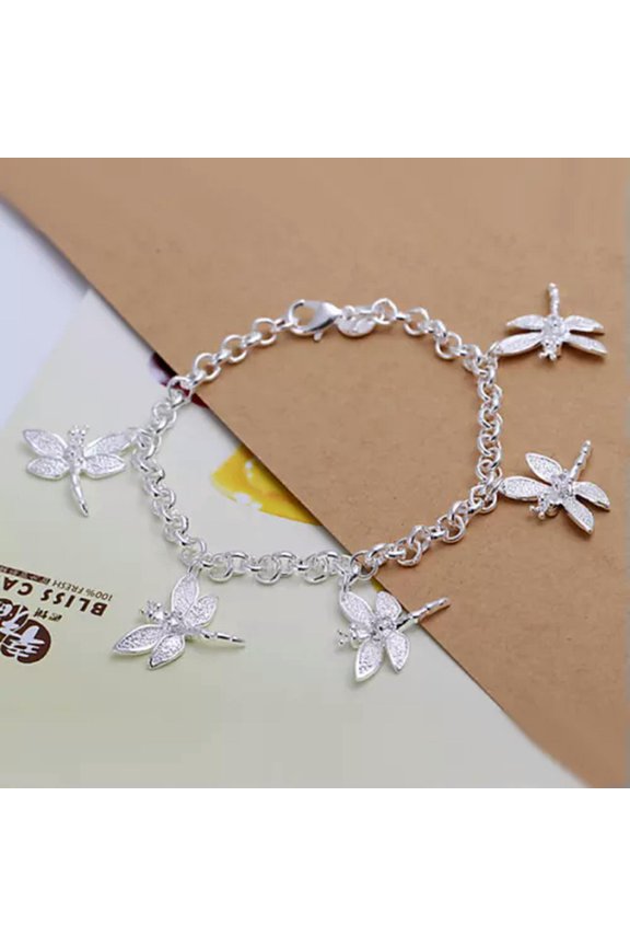 925 Silver Fashion Jewelry Flower Watches Rose Chain Women Chain Bracelet AYH-Five Dragonfly-H092