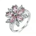 thumbnail image 1 of QQTDFG 925 Silver Filled Fashion Flower Women Cubic Zircon Ring Wedding Jewelry Sz 6-10-#2-10, 1 of 8