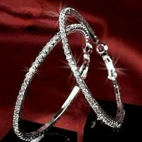 QQTDFG Vintage 925 Silver Ear Hook Drop Earrings Cubic Zirconia Wedding Women Jewelry-#5