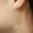 thumbnail image 1 of QQTDFG 925 Silver Long Tassel Crystal Earrings Women Drop Dangle Stud Wedding Jewelry-Silver, 1 of 3