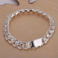 thumbnail image 1 of QQTDFG 925 Silver Men's Women Italian 10MM Link Chain Bangle Bracelet Bridal Jewelry-Heart-silver, 1 of 6