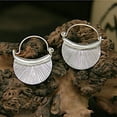thumbnail image 1 of QQTDFG 925 Sterling Silver Boho Leaf Huggie Hoop Earrings F0423-default, 1 of 7
