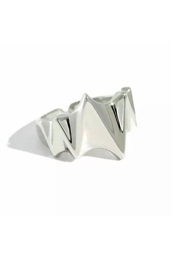 925 Sterling Silver Chic Boho Wavy Open Band Ring F0400-L 1/2 - US 6