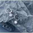 thumbnail image 1 of QQTDFG 925 Sterling Silver Dangle Ball Star Cross Small Huggie Hoop Earrings A1001-Round-Silver, 1 of 3