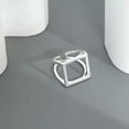 thumbnail image 1 of QQTDFG 925 Sterling Silver Matte Square Open Wrap Ring F0366-Silver-7 - adjustable, 1 of 5