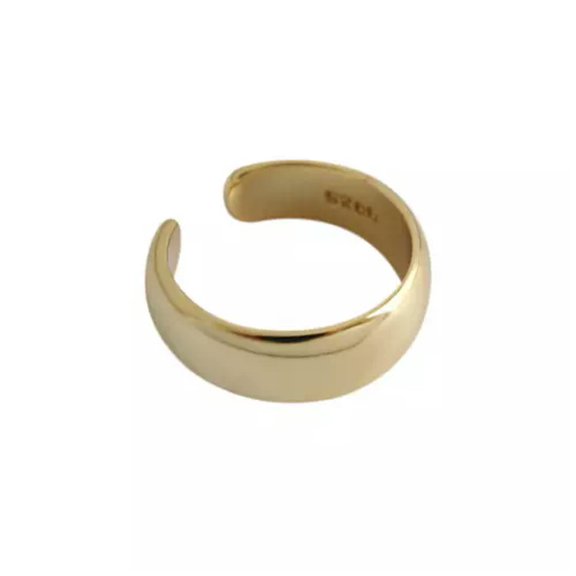 QQTDFG 925 Sterling Silver Men Women Ear Cuff Helix Clip-on SINGLE Earring A1524-Gold - 1 single earring