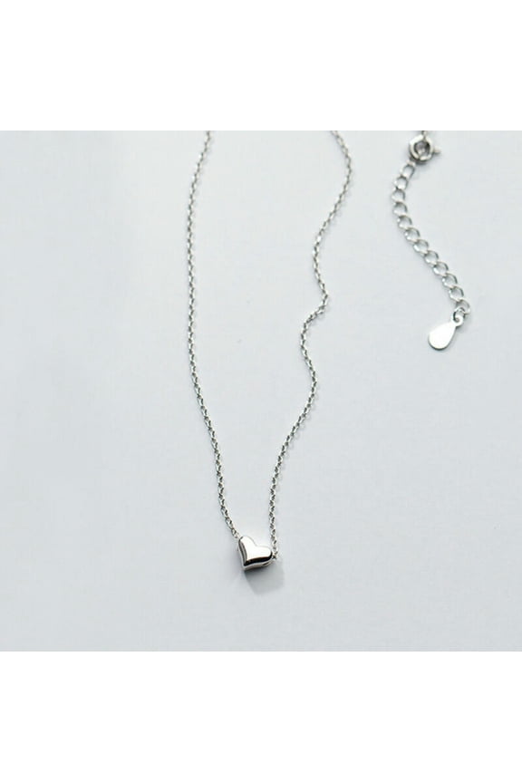 925 Sterling Silver Mini Heart Pendant Necklace Gift A2385-default