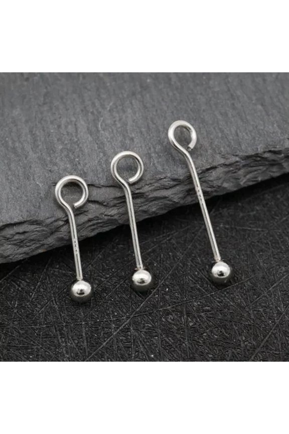 925 Sterling Silver Pearl Bead Pendant Eye Screw Ball Head Pin A2576-8mm-Rose Gold-1 piece