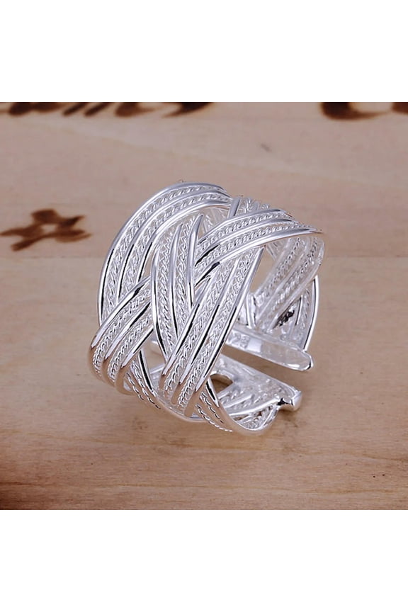 925 Sterling Silver Rings Plain Bangle Band Ring Size 8 B148-default