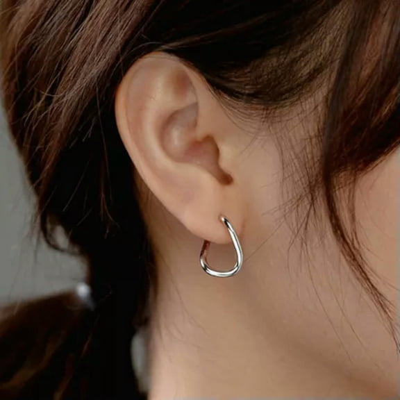 QQTDFG 925 Sterling Silver Simple Ear Wire Twisted Hoop Earrings A4276-Silver
