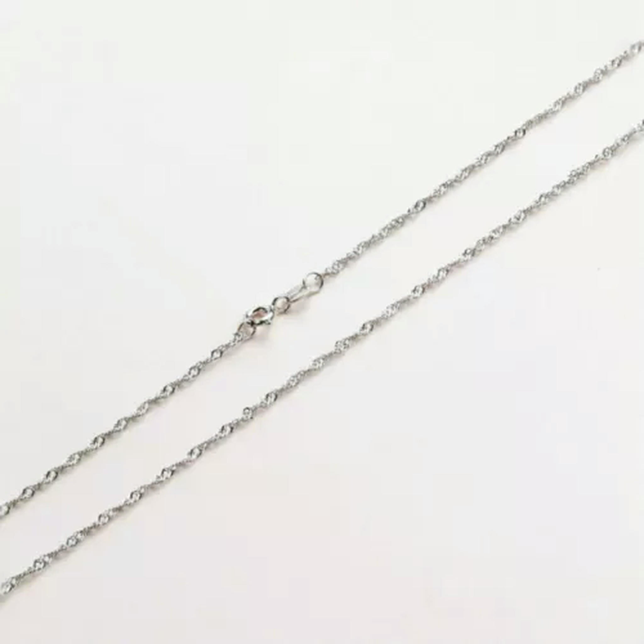 QQTDFG 925 Sterling Silver Singapore Chain 1.0/1.3mm 16"/18"/20"/22"/24" Necklace A2822-1.3mm - 22" - 55cm-Platinum