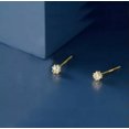 thumbnail image 1 of QQTDFG 925 Sterling Silver TINY Dandelion Ball CZ Stud Earrings A1626-Gold, 1 of 6