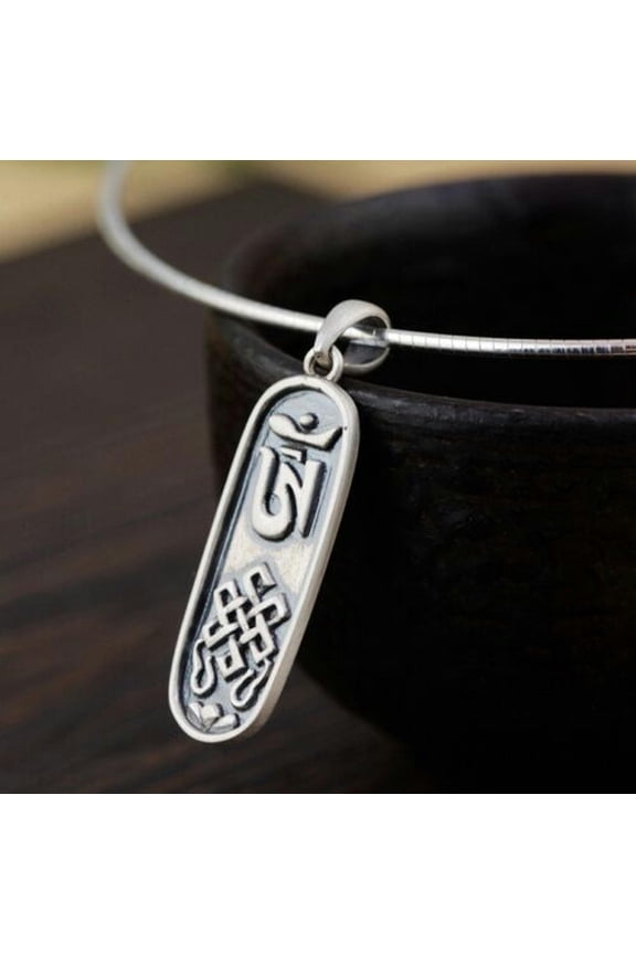 925 Sterling Silver Tibetan Om Ohm Infinity Prayer Pendant A2098-Pendant Only