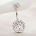 thumbnail image 1 of QQTDFG 925 Sterling Silver Tree of Life Belly Bar Button Navel Ring Piercing A4221-6mm, 1 of 6
