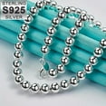 thumbnail image 1 of QQTDFG 925 Sterling Solid Silver 8MM Hollow Ball Beaded Chain Necklace For Women Man-10MM, 1 of 7