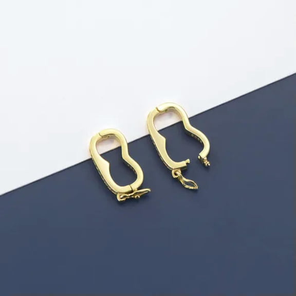 QQTDFG 925 sterling silver Pearl Necklace Shortener clasp SAFETY Catch Connector A2619-Gold-3 pieces