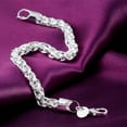 thumbnail image 1 of QQTDFG 925Sterling Silver Thick Wrested Circles Men Women Jewelry Bracelet 8mm 8" H070-default, 1 of 5
