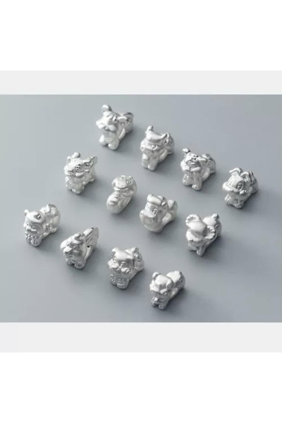 999 Sterling Silver Lovely Oriental Zodiac DIY Bracelet Charm Bead A2990-G - Horse (1 pc)