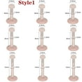 thumbnail image 1 of QQTDFG 9Pcs Acrylic Lip Rings Stud Earrings Nose Retainer Tragus Helix Labret Piercing-Style 1-16g (1.2mm)-2.5mm Top, 1 of 2