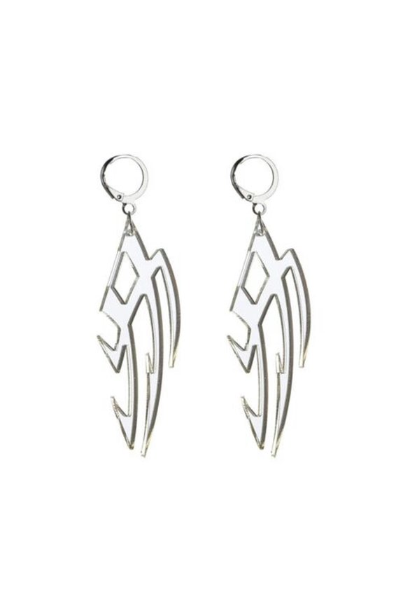 Acrylic Cool Chic Totem Dragon Earrings Darts Hoop Earrings Dragon Pattern-4