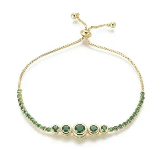 QQTDFG Adjustable Bracelet Slider Bracelet Gold Fuchsia Green Adjustable 8mm Z230-Green