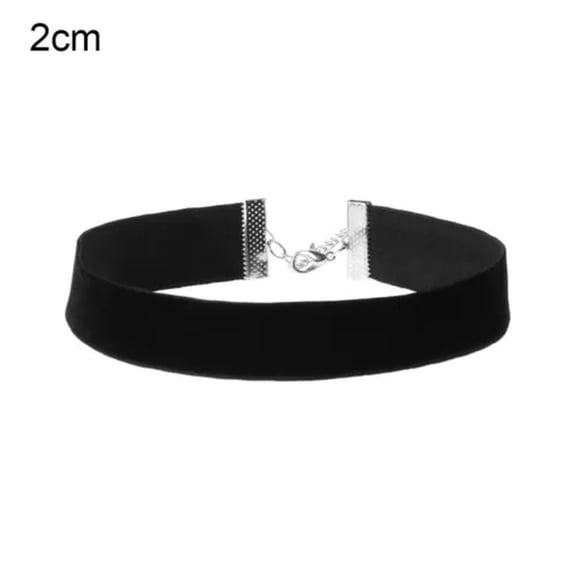 QQTDFG Adjustable Plain Black Vintage Velvet Ribbon Choker Gothic Retro Punk Necklaces-3cm