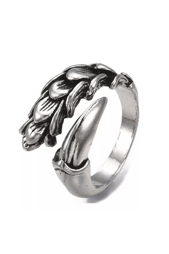 Alloy Cuff Finger Ring Wide B Ring Antique Silver Size 10 Adjustable 20mm P450-default