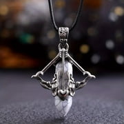 QQTDFG Amethyst Gems Dowsing Pendulum Necklace Magic Reiki Healing Amulet-default