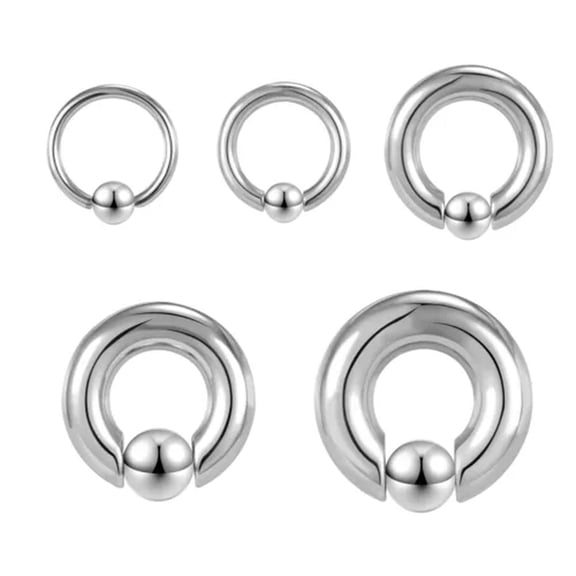 QQTDFG Big Size Internally Threaded Nose Ring Stainelss Steel Captive Bead Ring Jewelry-Style-A (8G-3mm)