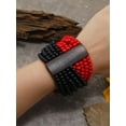 thumbnail image 1 of QQTDFG Black and Red Wooden Layered Beaded Bracelet Women Bracelet Stackable Bracelet-default, 1 of 6