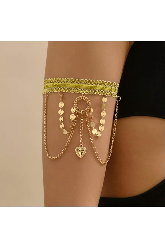 Bohemian Style Elastic Lace Arm Bracelet Geometric Pattern Bracelets Sexy-default