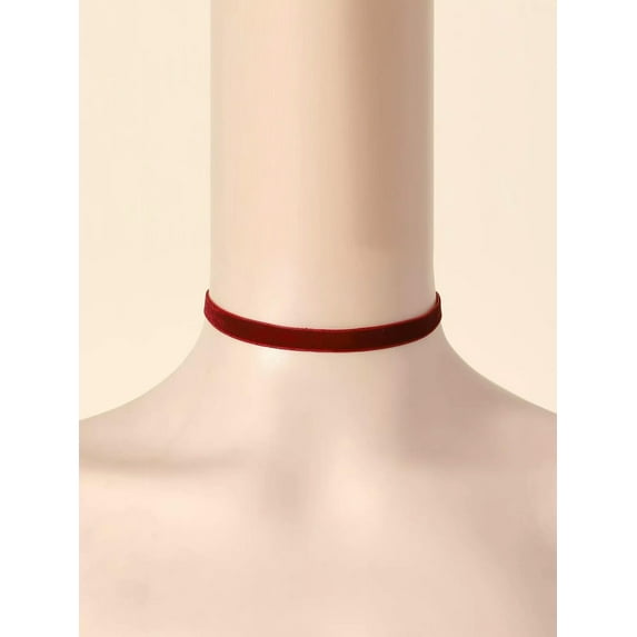 QQTDFG Burgundy Solid Choker Necklace for Women Jewelry for Women Necklace Accessories-default