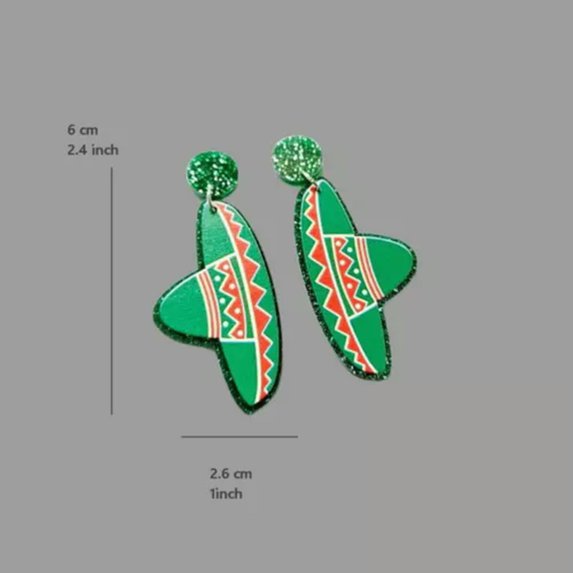 QQTDFG CINCO DE MAYO Mexican Acrylic Earring Guitar Charms Jewelry Women-D