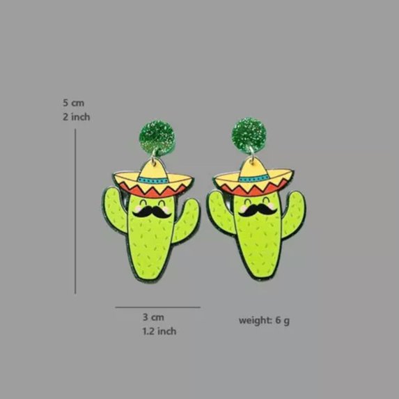 QQTDFG CINCO DE MAYO Mexican Acrylic Earring Guitar Charms Jewelry Women-I