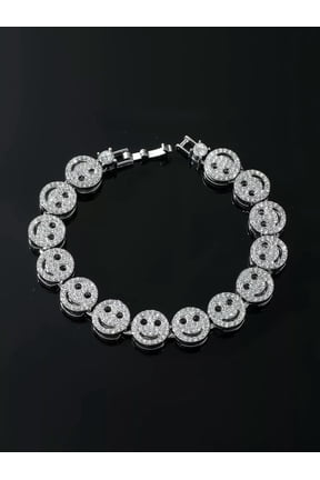 Chain For Women Men Rhinestone Expression Decor Bracelet Fashion Jewelry-default