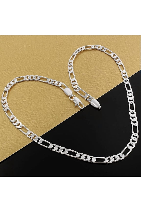 Cool Men's Jewelry 925Sterling Silver 6MM 20" 3 Space 1 Chains Necklace NY032-default