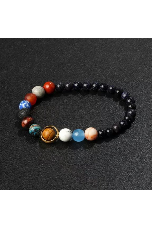 Cosmic Crystal Stone Bracelet Stretchable Agate Bracelet Women-B-6mm