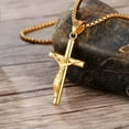 thumbnail image 1 of QQTDFG Crucifix Cross Necklace for Men Women Stainless Steel Lords Prayer Pendant Chain-Gold, 1 of 9