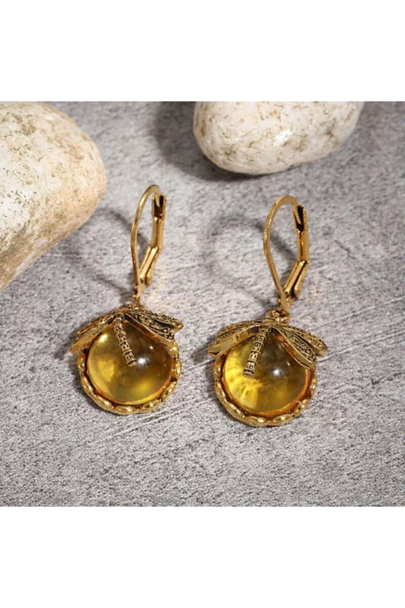 Cubic Zirconia Dragonfly Earrings Women Vintage 925 Silver Dangle Jewelry Gift-#2