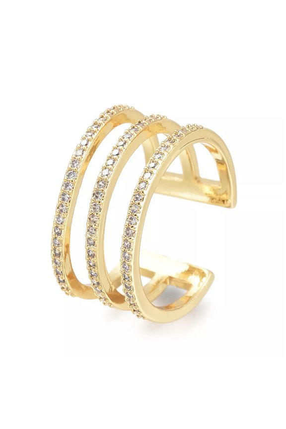 Cuff Rings Open Rings Wide Band Rings Gold Adjustable 17.3mm Z720-default