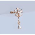 thumbnail image 1 of QQTDFG Cute Flower Ear Cuff 925 Sterling Silver CZ Dangle Drop Earrings A1866-Rose gold-A right ear - 1 single cuff, 1 of 7
