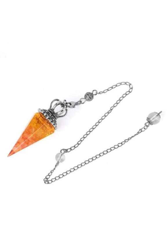Divination Tool Dowsing Pendulum Healing Pendant Home Decoration-Lemon Pink Crystal
