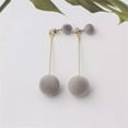 thumbnail image 1 of QQTDFG Drop Earrings Plush Ball Drop Dangle Earrings Faux Fur Pompon Pom Pom Earring-grey, 1 of 9